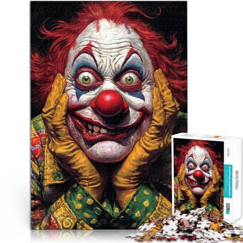 Teenager-Puzzle 1000 Teile Herausfordernd Schwierig Gruseliges Clown-Porträt Wanddekoration Einzigartige Geburtstags- und Weihnachtsgeschenke38x26cm