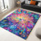 Teppich Wohnzimmer Flauschig Waschbar 140 x 200 cm Moderner Aquarell Kaleidoskop Schlafzimmer Teppich rutschfest, Kaleidoskop Wirbel Ölgemälde Farbstreifen für Wohnkultur Kinderzimmer Esszimmer Büro