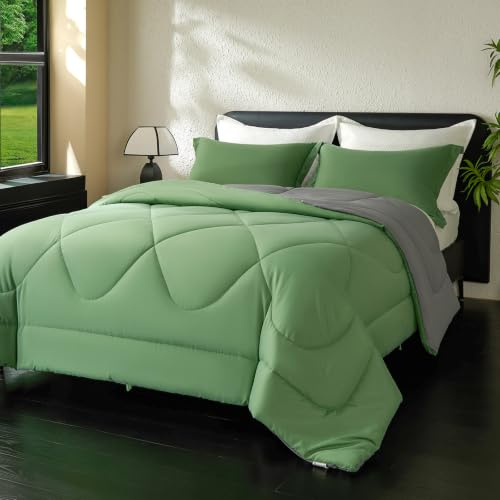 beeweed Bettdecke 155x220 Ganzjahresdecke Wende-Steppdecke Oeko-TEX Zertifiziert 300GSM 4 Jahreszeiten Bettdecken Duvet 155x220cm Weiche Mikrofaser Schlafdecke mit Kissenbezüge