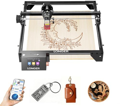 Longer Ray5 Lasergravierer CNC Lasergravurmaschine mit 3,5-Zoll-Farb-Touchscreen, Offline-Steuerung, 400 × 400 mm Arbeitsbereich, Laser Cutter für Holz, Acryl und Glas, 5W Laser