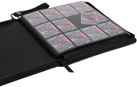 Raw2Rare 373822 ZipBinder480 - Premium Sammelordner mit 480 Kartenfächern, 4x3-Sideload-Layout schwarz, Rundum-Zipper, Raw2Rare Design