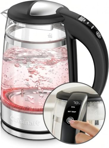 Cuisinart 1,7L Glas-Wasserkocher mit variabler Temperaturregelung | 3KW Schnellkochfunktion | Cool-Touch | Doppelwandiges Design | BPA-frei | Tropffreier Ausguss | 360°-Drehbasis