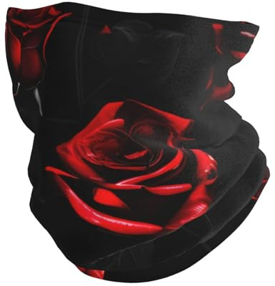 Rosse E Nere Stampa Rose Scaldacollo Ghetta Uomini Donne Maschera Facciale Sciarpa Sport All'aperto Copricapo Protezione