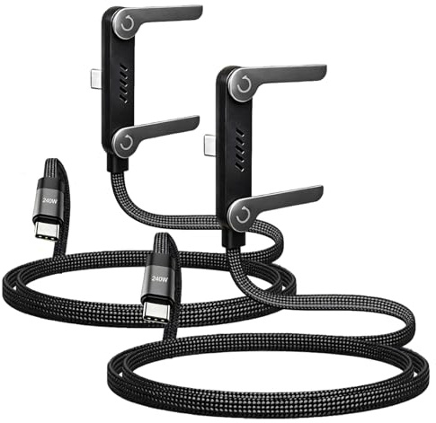240W Super Fast Charging 360° Rotating Invisible Stand USB-C Charging Cable