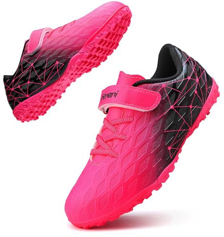 Boys Football Boots Kids Girls Soccer Shoe Athletics Training Sport Futsal Shoes Firm Ground Astro Turf Trainers Teenager Indoor Outdoor Profession Competition Football Shoes for Unisex