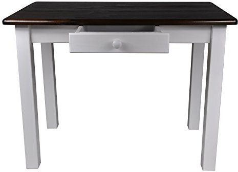 Magnetic Mobel Esstisch mit Schublade Küchentisch Tisch Restaurant Massiv Holz Kiefer (50x100, Nussbaum)