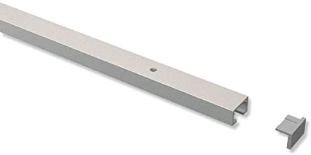 Interdeco Gardinenschienen vorgebohrt Silber-Grau 1-läufige Vorhangschienen aus Aluminium, Primax, 140 cm