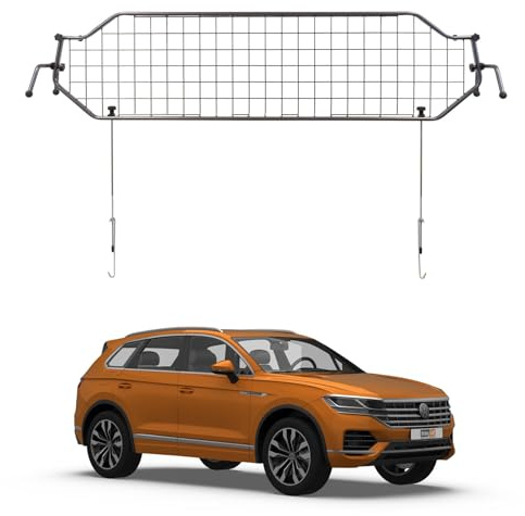 Travall Hundegitter für Volkswagen Touareg 2018-2023, fahrzeugspezifisches Trenngitter für den Kofferraum aus Stahl, passgenau für sicheren Hundetransport