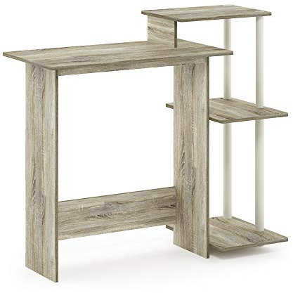 Furinno Efficient Home Laptop Notebook Computer Desk, Study Desk, Writing Desk, Sonoma Oak/White