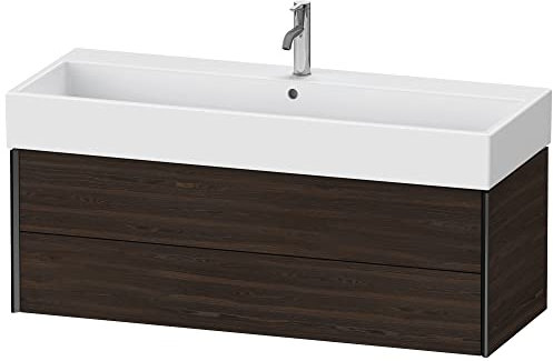 Duravit XViu 4338 Waschtischunterbau wandhängend, 2 Schubkästen, für Waschtisch Vero Air 235012, 1184x454 mm, Farbe (Front/Korpus): schwarz matt/nussbaum gebürstet - XV43380B269