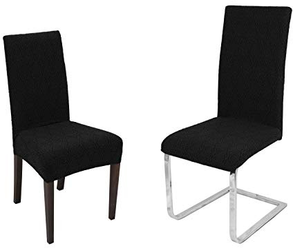 BEAUTEX Barock Stuhlhusse Stretch elastisch perfekte Passform Schwarz | auch passend für Freischwinger & Schwingstühle, atmungsaktiv, pflegeleicht, formstabil, universelle Passform, rutschfest
