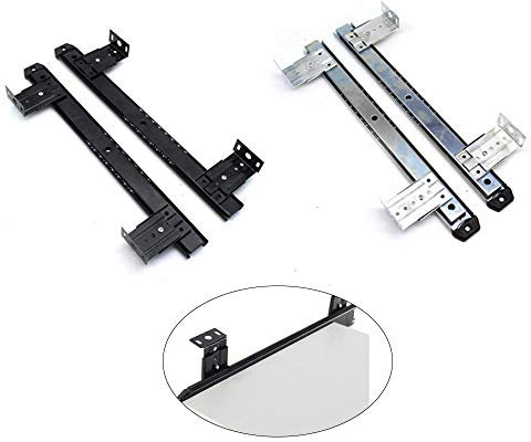 Vogueing Tool 1Pairs Runner Keyboard Shelf Adjustable Under Desk Computer Slides Fixing Slide Holder Drawer- Black