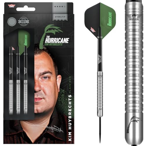 BULL'S Kim Huybrechts 80% Tungsten Steel Tip Darts - 23g Professional Darts Set Kim Huybrechts 80% Tungsten Steel Tip Darts