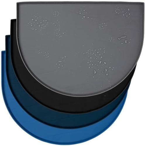 Leashboss Tapis de fontaine, tapis d'eau en silicone conçu pour les fontaines pour animaux, les bols d'eau par gravité pour chiens, tapis pour les distributeurs14 diamètre(Large- 26 x 25 Inches, Blue)