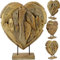 Möbelbörse Teakholz Herz Skulptur Statue Holzskulptur Deko Teak Figur Wurzelholz Objekt Höhe 30cm