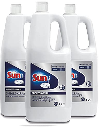 3 Pack of Sun Professional Formula Dishwasher, Rinse Aid Concentrate, 2Litre