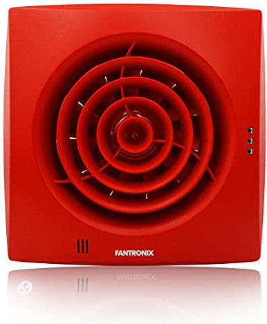 100mm Red Bathroom Extractor Fan with Timer, 4-Inch, Environment-Friendly, Wall or Ceiling Mounted Ventilation for Moisture Control