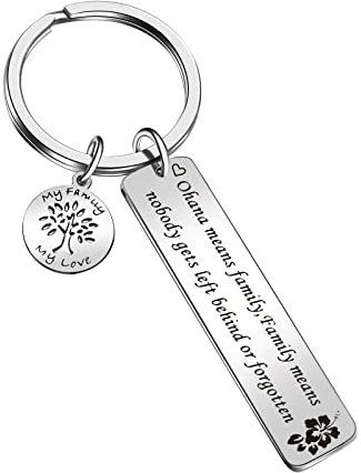 Jiushun Ohana Schmuck für beste Freundin, Schwester, Paar-Liebhaber, Geschenke, Schwiegermutter, Bonus Tochter Schlüsselanhänger, Family Ohana Schlüsselanhänger, Allgemeines