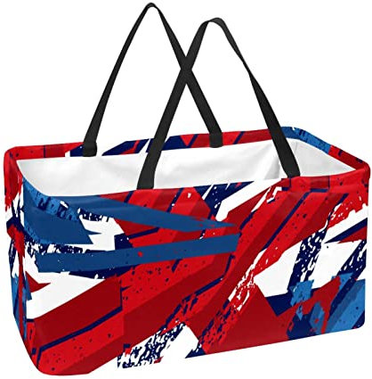 Desheze Aufbewahrungskorb Union-Jack Wäschekorb Drucken Aufbewahrungstasche Extra Großen Faltbare Spielzeug Organizer 56x29x32 cm
