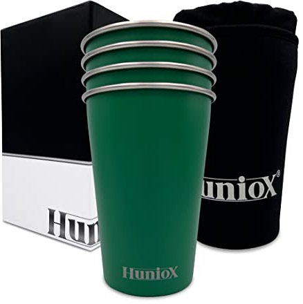 Huniox® Gobelet Biere – Verre Camping Car – Mugs Empilables – Timbale INOX – Mug 500 ML – Tasse Camping Car - Verre Enfant Incassable - Tasse de Camping - Tasse de Voyage (MADAGASCAR, 500 ML)