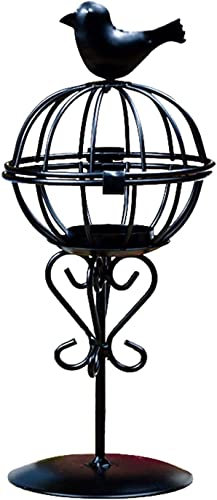 REJOON Kerzenhalter Weißer runder Vogelkäfig-Kerzenhalter Retro-Möbel Kreative Heimdekoration Studentengeschenk Iron Craft Home Candlestick Decor (Color : Multi234)