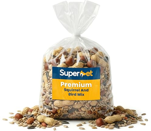Superpet Premium Squirrel and Bird Food Mix, High-Energy Mixed Nuts including Monkey Nuts, Peanuts, Hazelnuts & Sunflower Hearts for Garden Squirrels and Wild Birds (20kg)