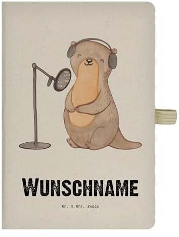 Mr. & Mrs. Panda DIN A4 Personalisiertes Notizbuch Podcast aufnehmen - Personalisierte Geschenke, Podcaster, Schenken, Hobby, Geschenk, Podcast