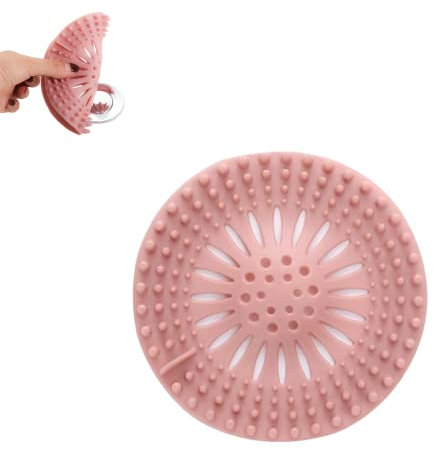 Silicona Protector de Drenaje, 1 Pcs Coladores de Drenaje, Coladores de Desagüe, Cubierta de Desagüe de Ducha, Filtro de Drenaje, para Fregadero, Cocina, BañO(Rosa)