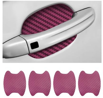CGEAMDY 4PCS Exterior Car Stickers, Carbon Fiber Protection Film für Autofolie, Kratzfeste Schutzfolie, Universal Fit für die meisten Fahrzeuge (Burgunderrot)