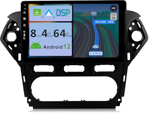 YUNTX [4GB+64GB] Android 14 Autoradio für Ford Mondeo mk4 (2010-2014)-[Integriertes CarPlay/Android Auto/DSP/GPS]-10.1” IPS Touch Screen-CAM+MIC-DAB/Mirror Link/Bluetooth 5.0/AHD/360 Kamera/WiFi/USB