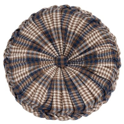 Fouriding Runde Kürbis Wurfkissen 35CM,Weihnachten Plaid Runde Rad Kissen für Couch Sofa Bett Stuhl Boden Auto Zimmer Weihnachten Dekorative (Braun)