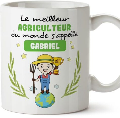 Mugffins Tasses Personnalisables pour AGRICULTEUR homme - En Français - Cadeau Personalisé- Tu Meilleur du Monde - 11 oz / 330 ml