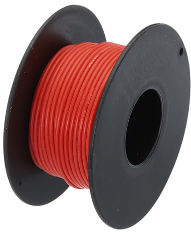 QUARKZMAN 26 Gauge Silikon Draht 26AWG Elektrischer Draht Litze Verzinntes Kupfer Hochtemperatur-Anschlussrolle 15m Rot für Auto-Modell Elektrogeräte