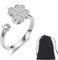 INGJIA Angst Fidget Ringe, Silber Offen Verstellbar Spinner Ringe, Verstellbare Anti Stress Ringe, Verstellbare Spinnerringe, Zirkonia Ringe für Damen, Verstellbare Stapelbare für Stress Abbauen