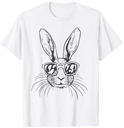 Hase Lange Ohren Brille Kaninchen T-Shirt