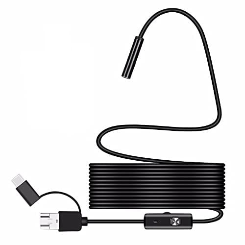 ERNZI 7mm Endoscope Inspection Camera,IP67 Waterproof WiFi Borescope,HD Single and Dual Inspection Camera,for Android Iphone iOS,1M/2M/5M/10M,10m