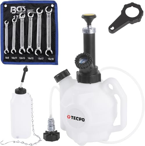 Bremsenentlüftungsgerät, 4L + BGS Bremsleitung Schlüssel 8-19mm