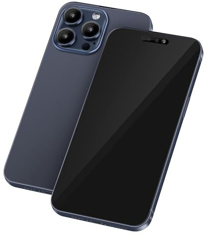 Perusha Gefälschte Telefon Modell [Ohne Logo] Dummy-Display Nicht funktionierende Replik Telefon Spielzeug für 15 Plus/Pro/Pro max (Für 15 Pro max Blau Schwarzer Bildschirm)