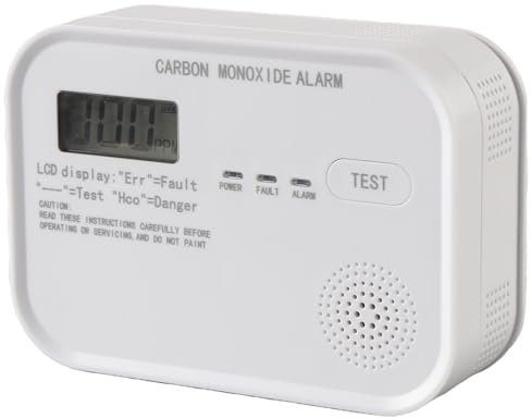 GAO Kohlenmonoxid Melder mit Display CO-Warnmelder 10 Jahre Kohlenmonoxidmelder Testknopf EN 50291 Detektor inkl. Batterien