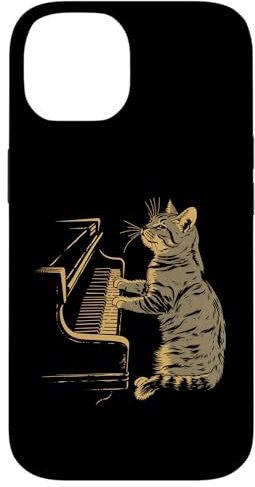 Klavier Katze Lustige Klassische Musik Noten Orchester Pianist Hülle für iPhone 14