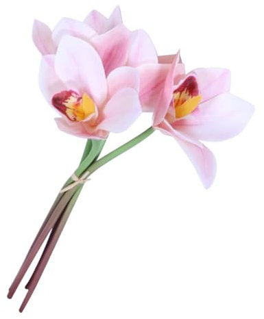 Cabilock Künstliche Cymbidium- dekorative Requisiten getrockneter Blumenstrauß künstliche orchideen kunstorchiede Anlage Wohnkultur künstliches Cymbidium dekorative Kunstblume Hochzeit