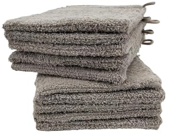 kidparadise Gants de Toilette 14 x 22 cm - Coton - Lot de 10 Gants (Beige x 10)