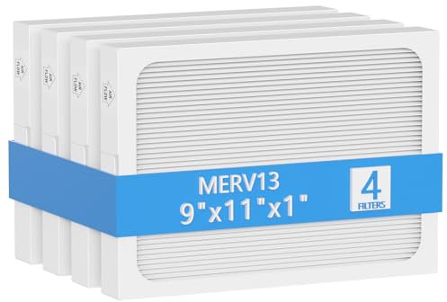 9 x 11 x 1 MERV 13 Replacement Dehumidifier Filter Compatible with Santa Fe Compact70, Ultra70, Element, Compact2, UA 65H dehumidifier Models, 4 Pack