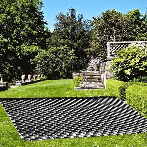 Grille GéO-Cellulaire, AlléE GéOgrille De 5 cm, Stabilisateur Gravier GéOgrille pour AlléEs, Parkings pour Camions LéGers, Grilles ContrôLe Boue du Sol avec Trou Drainage(2x3m(6.5x10ft))