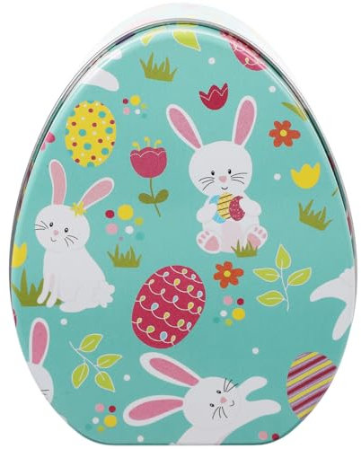 Healifty Ostereier Keksdose Metall Ostereier Bunny Metall Blechdose Weißblech Candy Box für Kinder für Kekse Ostereier Süßigkeiten 11 * 9 cm