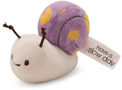NICI Kuscheltier Schnecke 12cm mit Botschaft Have a Slow Day - lila - Stofftier aus weichem Plüsch, niedliches Plüschtier zum Kuscheln und Spielen, für Kinder & Erwachsene | 61639