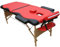 Mucola Massageliege 2 Zonen Tattooliege Holz | klappbar und höhenverstellbar | Portable Massagebank inkl. Zubehör Kopfstütze, Armlehnen und Tragetasche - Rot/Schwarz