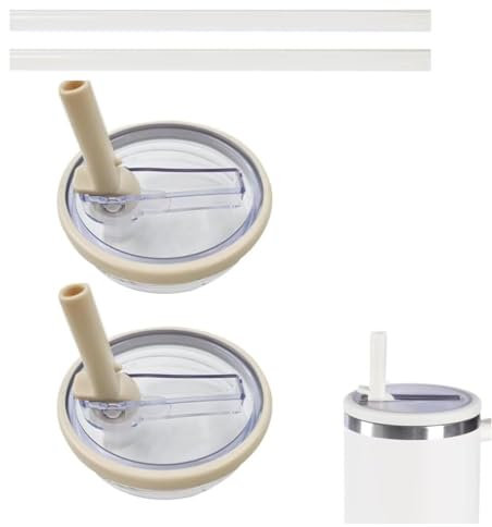 2 Piezas Tapas De Repuesto Para Vaso Stanley 40oz, Cubierta a Prueba De Polvo Con 2 Pajitas, Reutilizables, Para Vasos Para Stanley Cup