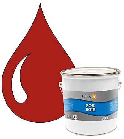 POK Peinture extérieure bois - Résistante aux intempéries BOIS - 2,5L - RAL 3001 Rouge de sécurité