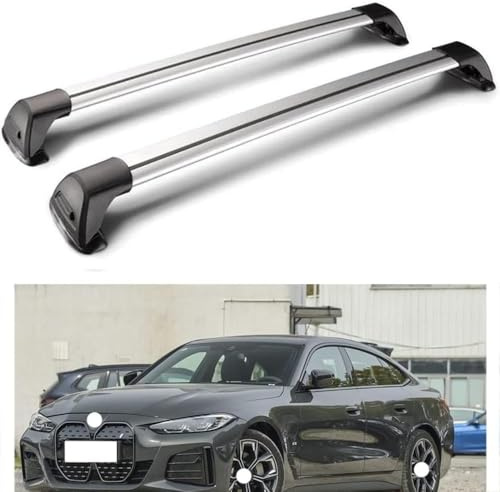ZQWZY 2 Stück für BMW i4 Gran Coupe 2022 2023 2024 Aluminium Dachträger Relingträger,Dachgepäckträger Alu Relingträger